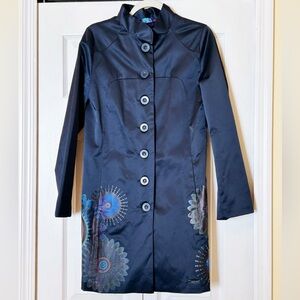 Desigual Navy Satin Trench